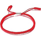 LAMIBEE Red Lucky Bracelet, Red Bracelet For Protection, Red Hand Braided Rope Thread, Surfer Bracelet, Wrist Wrap Bracelet, String Rope Bracelet for Him Her, Women Men