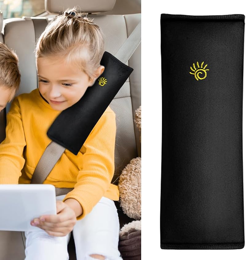 URAQT Car Seat Belt Pad Cushions for Children Black