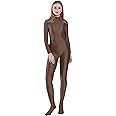 Kepblom Unisex Turtleneck Costume Unitard Spandex Long Sleeve Footed Bodysuit Zentai Suit