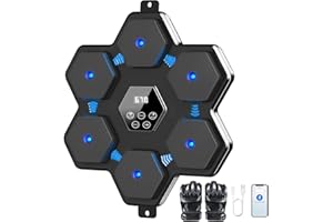 SHXYKZ Music Boxing Machine, Smart Bluetooth Music Boxing Machine with Boxing Gloves for Adults and Kids, Interactive Wall Punching Pad with Intelligent Display Screen for Gift (Black)