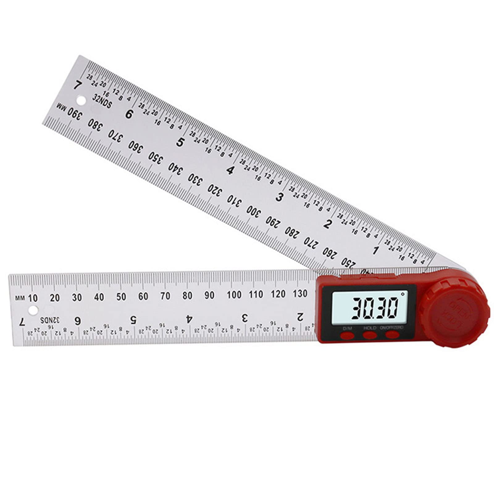 Maizoon Digital Protractor Scale Ruler 2-in-1,300mm Plastic Accurate Electronic Measuring Instrument,White