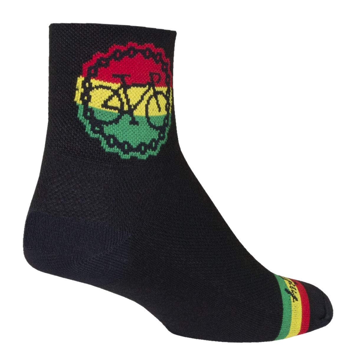 Sockguy Socks 3" Classic Rastaride L/XL Cycling/Running