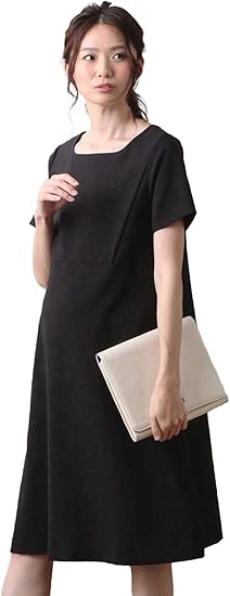Amazon Co Jp Angeliebe エンジェリーベ マタニティ ワンピース 授乳口付き マットツイル ワンピ 妊婦服 産前産後 お宮参り お受験 服 ファッション小物