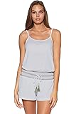 Women's Sunset Multi Smocked Romper Cover Up Swim Cover Up White L