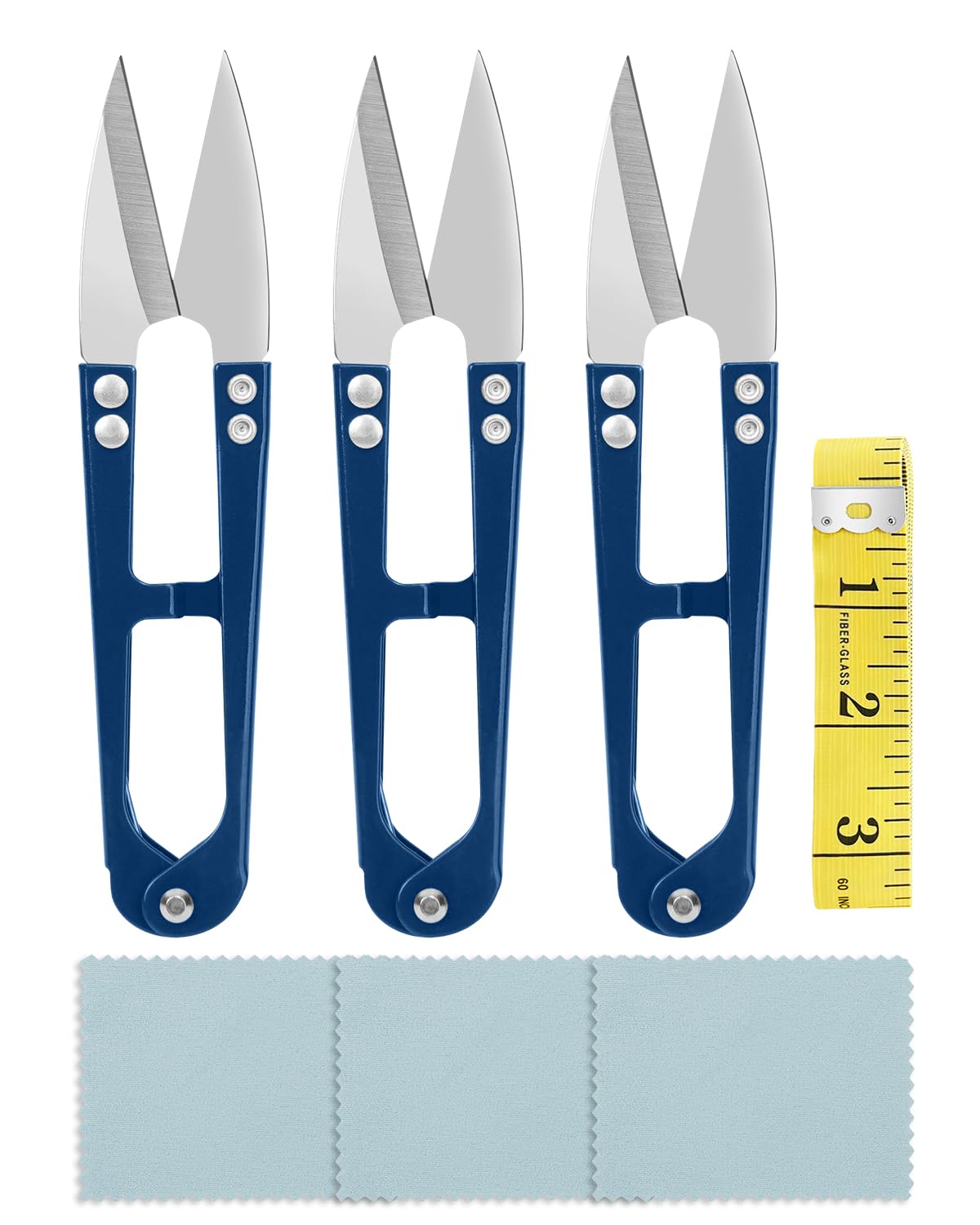 UCEC Blue Thread Snips and Mini Scissors for Cross Stitch, Sewing, Embroidery and Dressmaking - Sharp & Easy to Cut