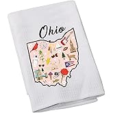 Ohio State Map Dish Towel Ohio Souvenir Gift Ohio Housewarming Kitchen Towel Ohio Lovers Gift (Ohio)