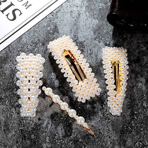 image for Norme Pearl Hair Clip Alloy Hair Barrettes with Faux Pearls Hair Pins 