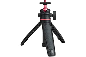 Wurkkos Mini Telescopic Tripod, Handheld Stand with 360° Flexible Ball Head and 1/4” Screws. Lightweight and Portable.HD02 Folding Wing Light (Black)
