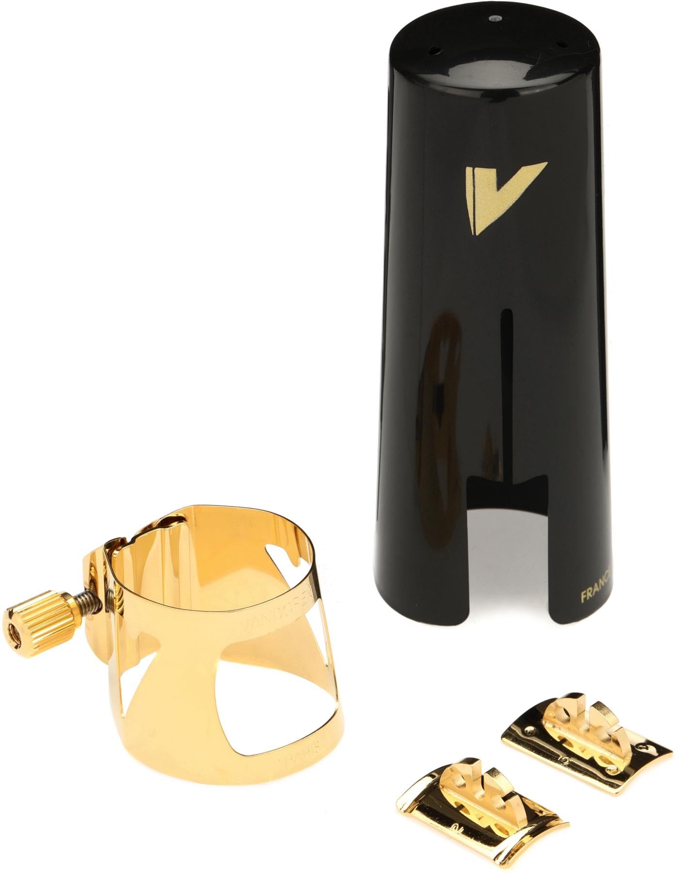 Vandoren LC09P Optimum Ligature And Plastic Cap, fits Baritone Saxophone (Gold Finish)