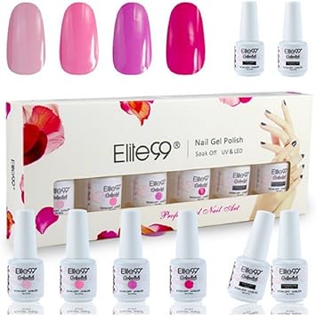 Elite99 Lot De Vernis Semi Permanent 4 Couleursbase Top Manucure Kit 48mlbt Gel C021