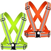 Reflective Running Vest 2-10 Pack, High Visibility Reflective Gear Night Cycling Safety Vest Strap for Men Women Kids