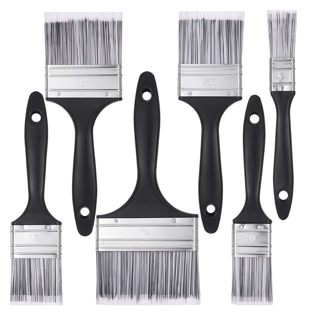 Gaosaili 6pcs Paint Brush Set, Decorating Brushes for Furniture, Wall Painting, with PP Handles and No Loss of Bristle Suitable for All Paints