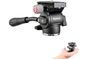 MagicLine Video Tripod Mini Fluid Head with Arca Swiss Standard Quick Release Plate for Compact Video Cameras, Mirrorless Cameras and DSLR Cameras
