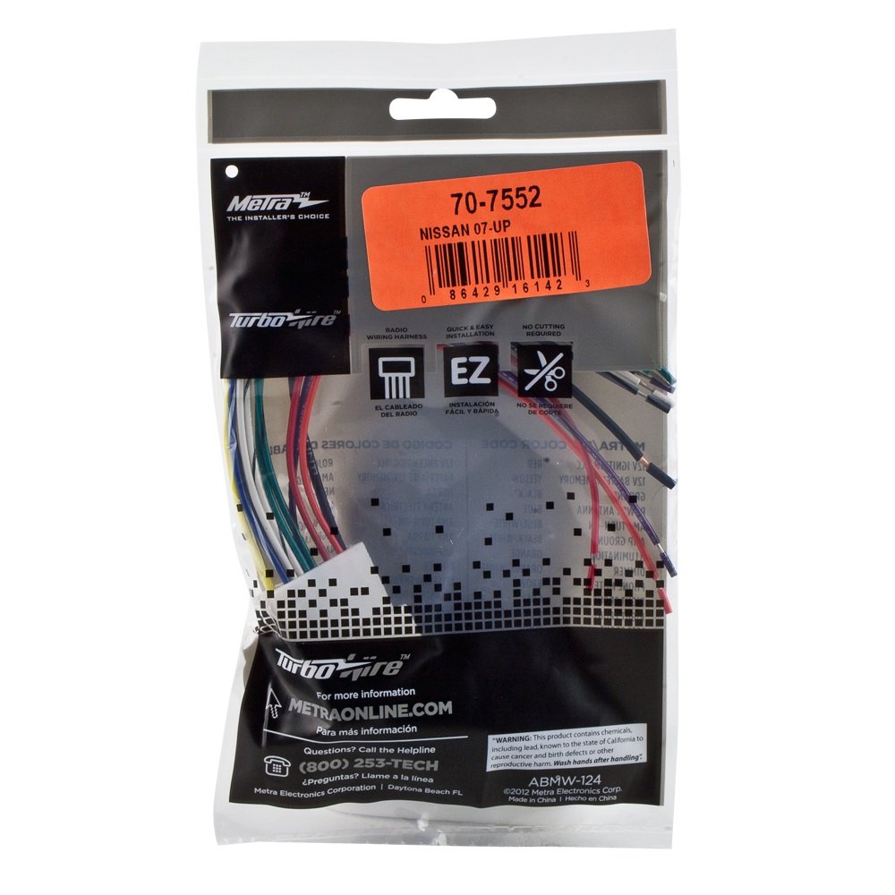 Amazon.com: Metra 70-7552 Radio Wiring Harness For Nissan 2007-Up/Select  Subaru 2008-Up: Car Electronics