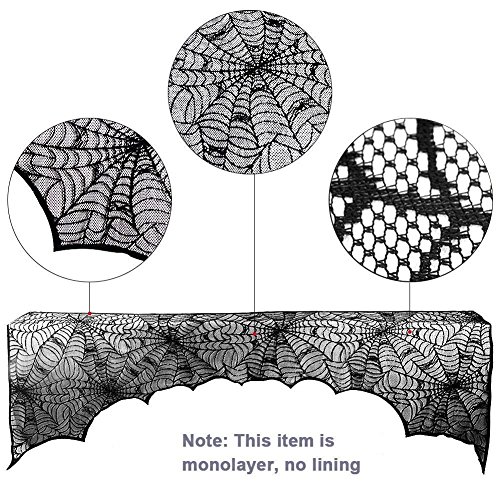 Luditek Halloween Decorations Halloween Fireplace Decor Spiderweb Mantle Scarf Cover Festival Party Supplies 18” x 96” Indoor Outdoor - Thumbnail 7