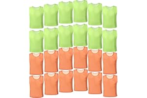 BGHTYYP 24 Pack Nylon Mesh Soccer Scrimmage Team Practice Vests Pinnies Basketball Jerseys Train Vest Adult Sport Football