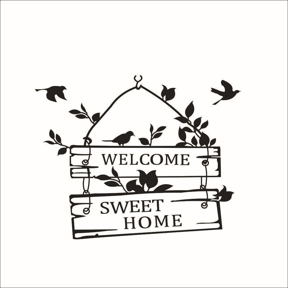 Lichi Welcome Sweet Home Quote Wall Sticker Decal for Home Decor