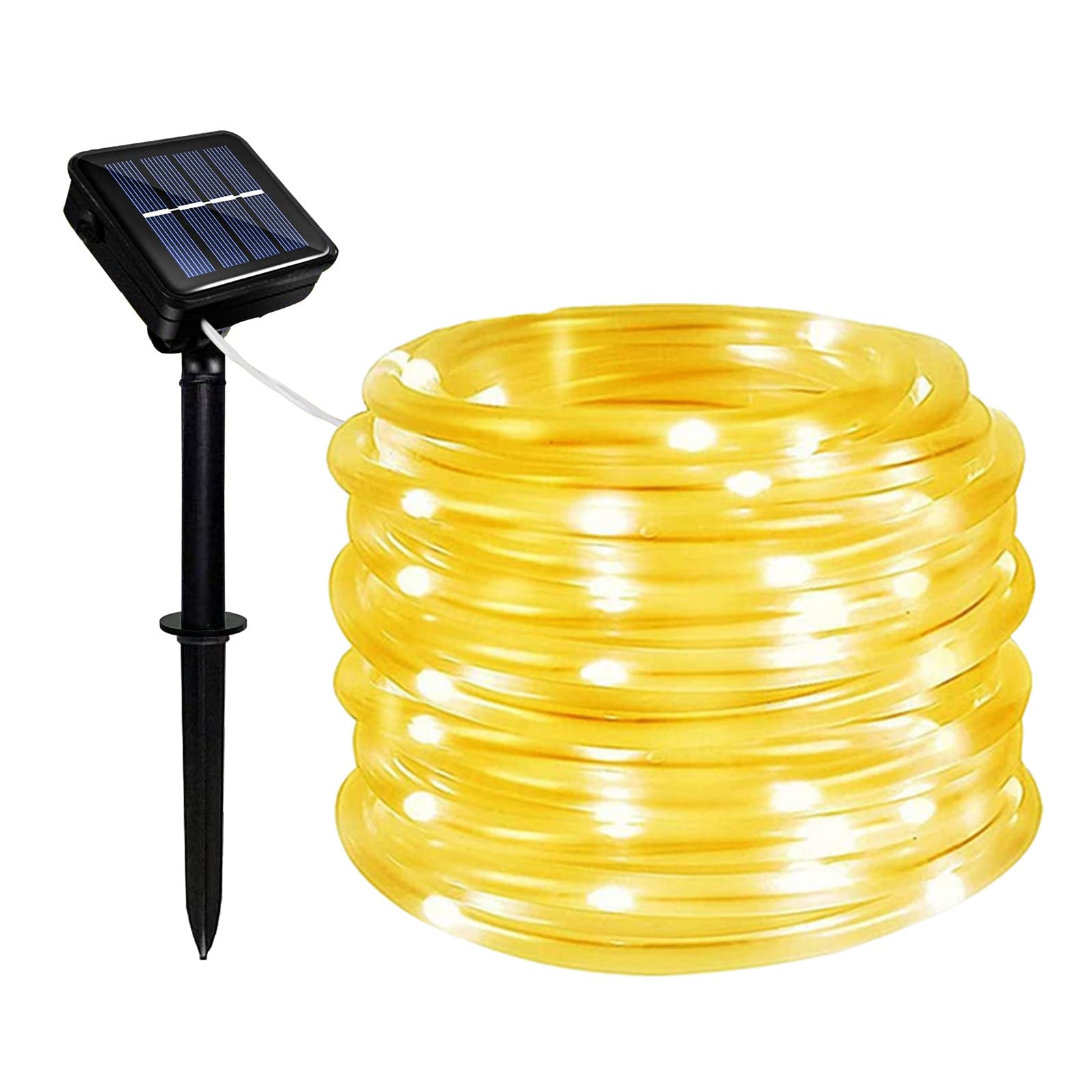 Micacorn Solar String Lights Outdoor Rope Lights Christmas Lights Solar Fairy String Lights 39ft 8 Modes 100 LEDs Waterproof Tube Light for Garden Wedding Party Christmas Decorations