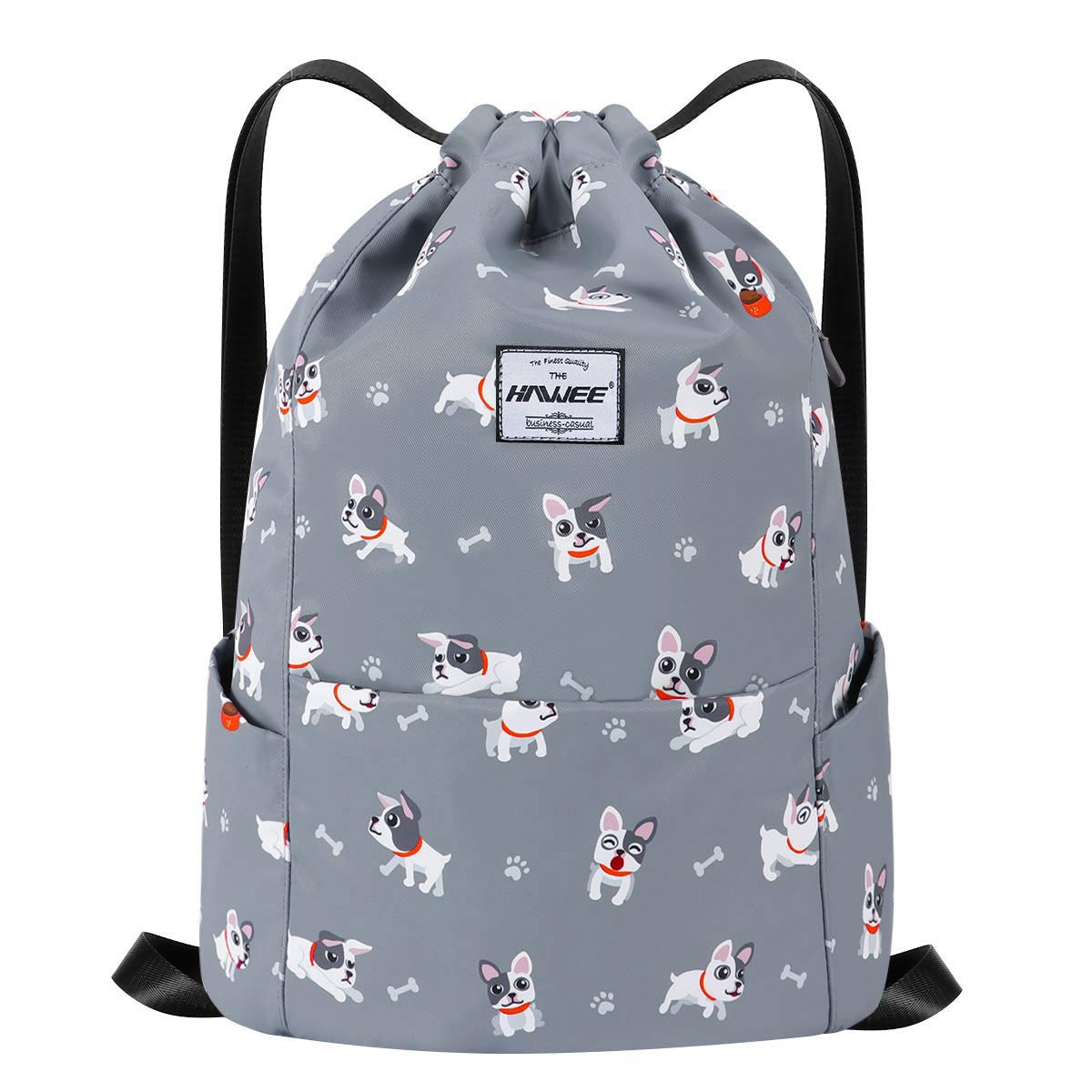 HAWEE Waterproof Drawstring Bags Backpack Large Gym Bag Drawstring Daypack Unisex for Women Men Daily Life Outdoor Casual Sport Yoga School Beach Swim