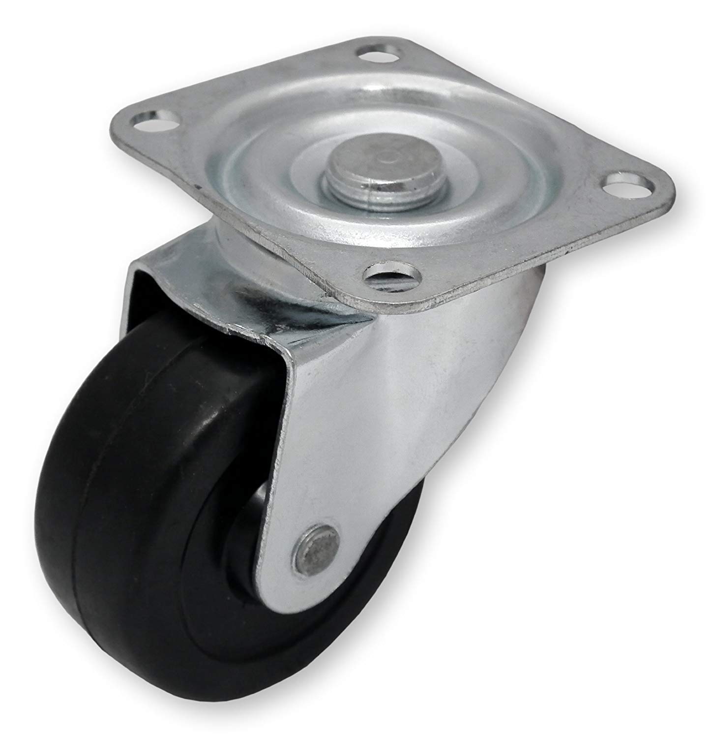 Merriway BH05119 (2 Pcs) Castor Single Wheel Plate Fix 40mm - Pack of 2 Pieces, White