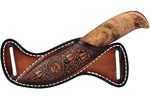 TOURBN Tourbon Leather Fixed Blade Knife Sheath Pocket Folding Knives Holder for 1.5" Wide Belt Right Side Draw EDC Tools Holster