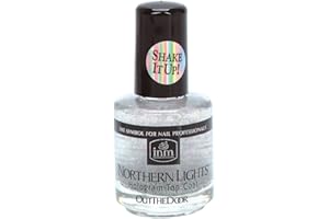 INM Northern Lights Silver Hologram Top Coat, Fast Drying, 1/2 Ounce (1-Unit)