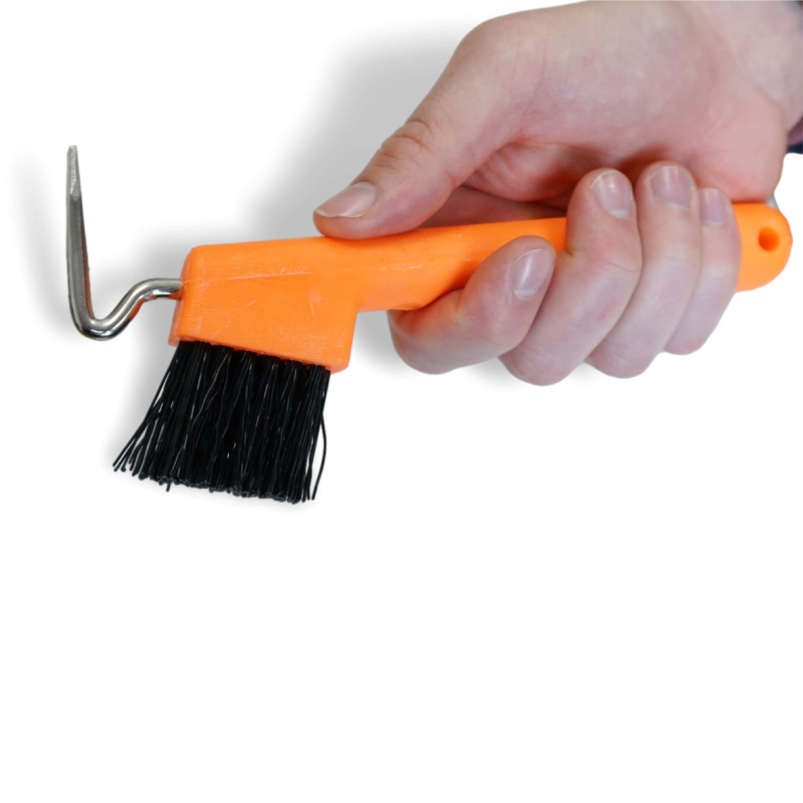 Hoof Pick for Horses Donkey Goat Hoof with Extra Stable Brush and Ergonomic Handle (Neon Orange (2X))