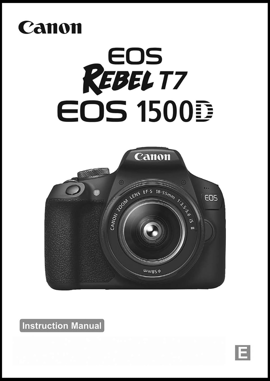 Canon EOS Rebel T7, EOS 1500D Digital Camera User's