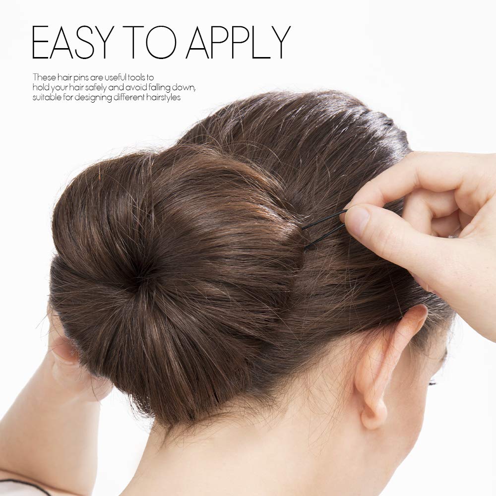 U Shaped Hair Pins, FANDAMEI 120 Pack Bun Hair Pins with Storage Box, Black (6 cm/2.36 Inches) : Beauty