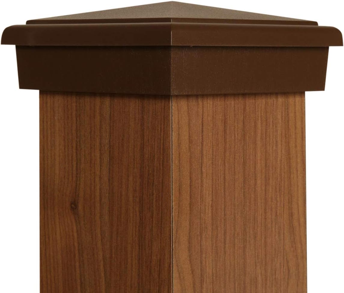 Atlanta Post Caps 4x4 Post Cap (3.5") (Case of 12) Brown Slim Profile Top for Outdoor Fences, Mailboxes & Decks