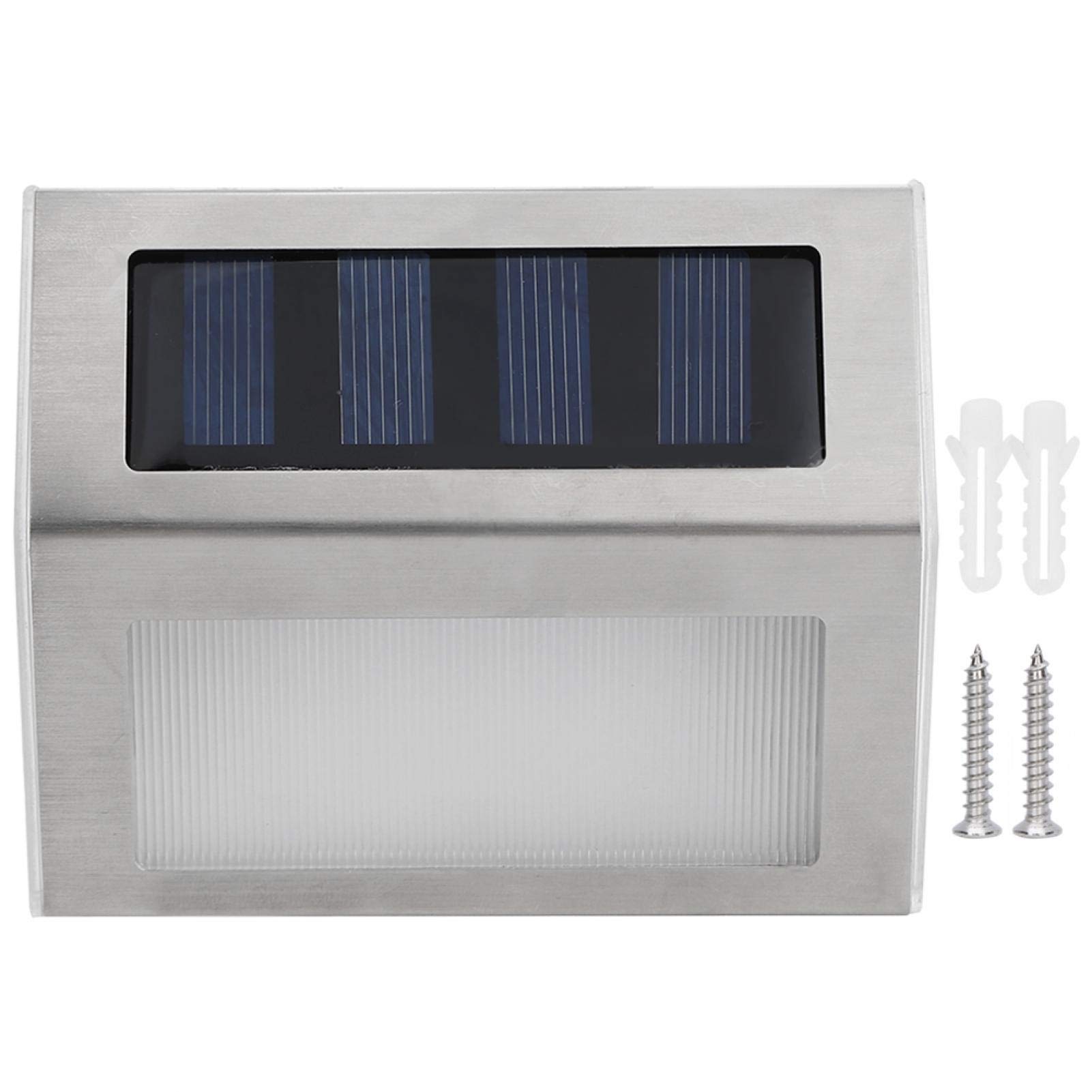 4 LED Solar Step Lights Outdoor Stair Illuminates Lights Waterproof LED Wall Lamp for Fence Patio Path Yard Walkway