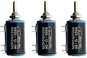 Xiaoyztan 3 Pcs WXD3-13-2W 10K Ohm Multi Turn Wirewound Potentiometer Pot Precision Linear Potentiometer