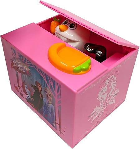 Amazon Co Jp かわいいオラフが貯金をお手伝い 劇場版 アナと雪の女王2 貯金箱 歌う 動く トリック バンク アナ雪 ピンク Toys