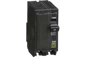 Schneider Electric - Square D, Miniature Circuit Breaker, QO, 50A, 2 Pole, 120/240VAC, 10kA, Plug-in Mounting Connection, HAC