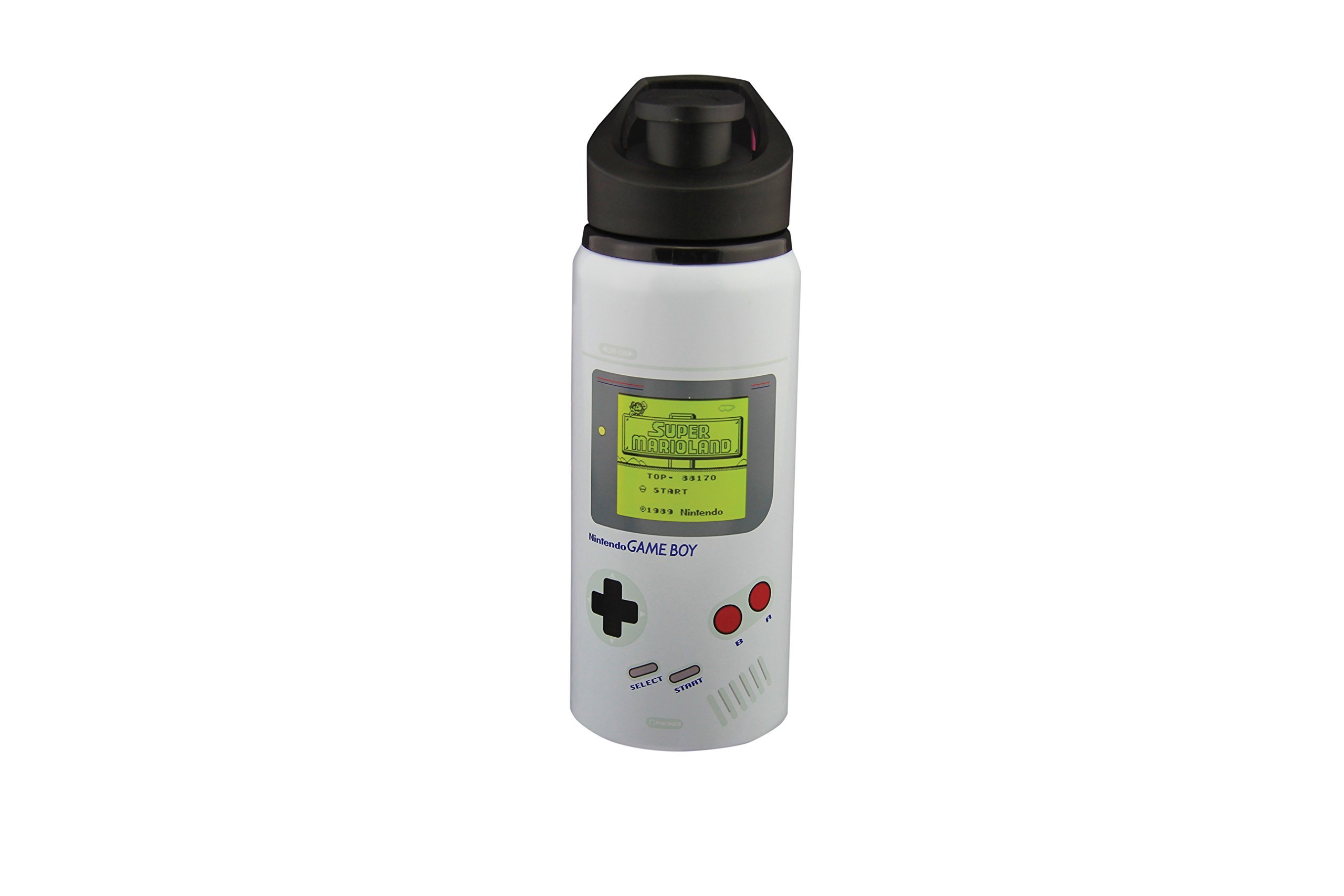 Nintendo Game Boy Metal 600ml Outdoor Water Bottle | Plastic Flip Lid With Spill & Leak Proof Feature | Great For Kids, School, Office, Work & Gym