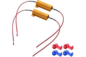 Safego 2-Pieces 50W 3Ohm LED Load Resistors - LED Load Resistors for LED Turn Signal Lights or LED License Plate Lights or DRL, Fix Hyper Flash Error