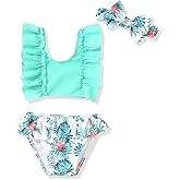 Aalizzwell Infant Baby Girl Bikini Swimsuit with Headband