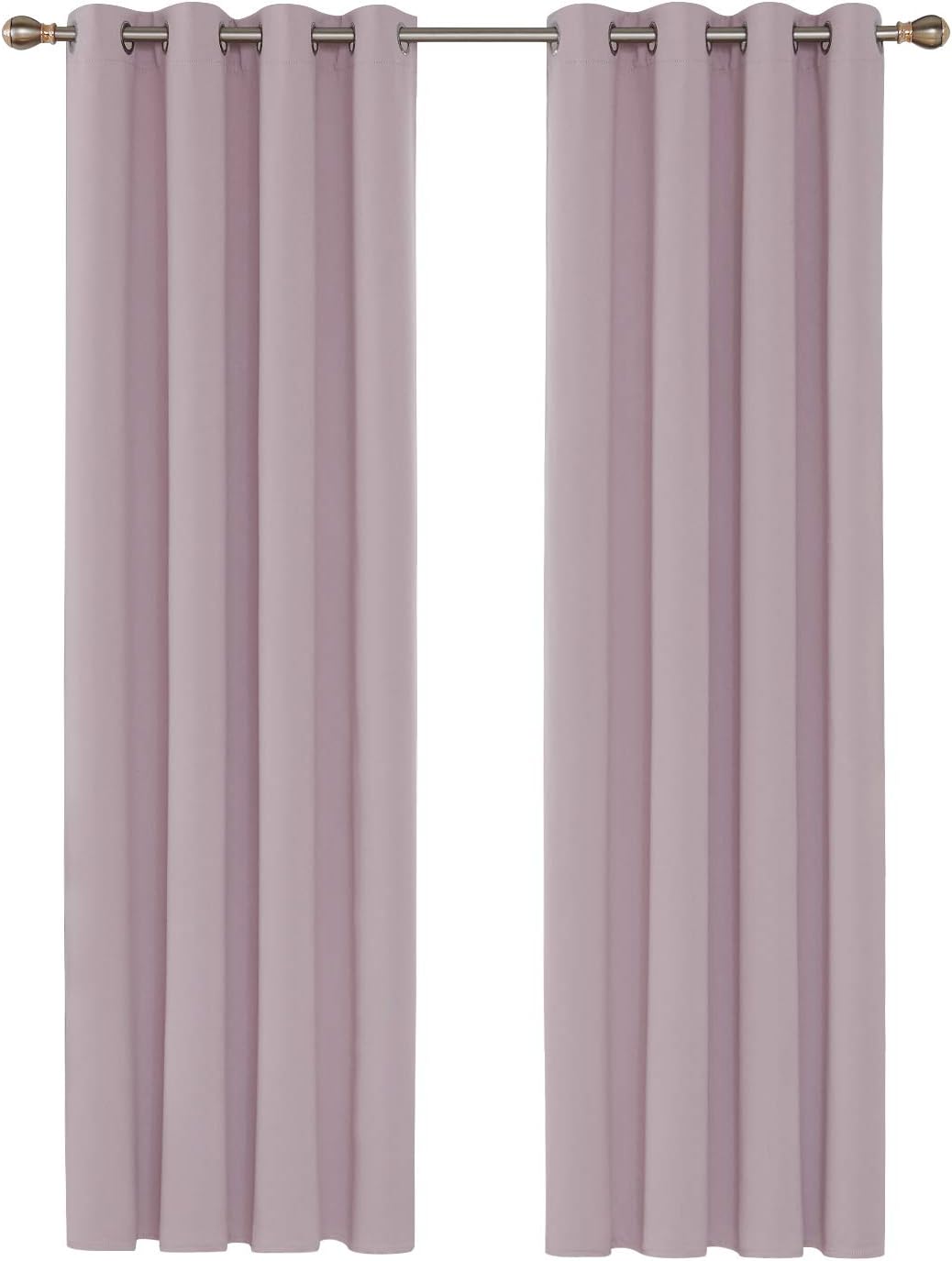 Deconovo FR blackout curtain with eyelets 135 cm x 240 cm, Fabric, light pink, 240x135, Baby Pink, W 53" x L 95" (2 Panels)