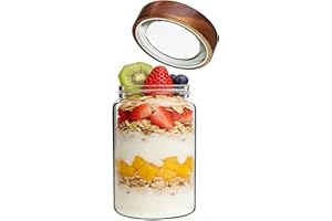 Glass Coffee Jars Spice Jar Round Storage Canister with Wooden Lid Clear Glass Food Jar for Pantry Sugar Tea Coffee Bean Spic