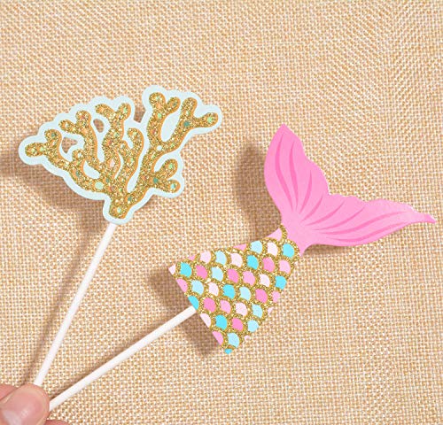 6 Qibote+Mermaid+Birthday+Decoration+Supplies