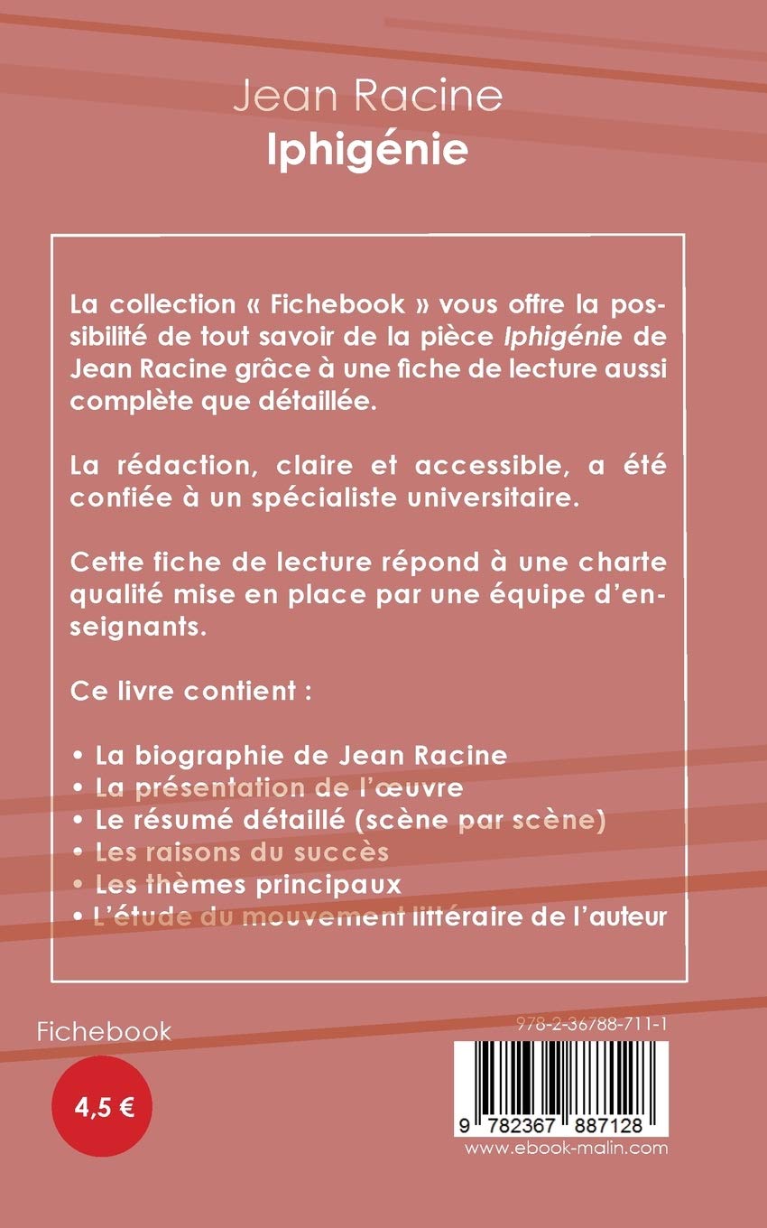 Fiche De Lecture Iphigenie De Jean Racine Analyse Litteraire De Reference Et Resume Complet Amazon Fr Marcel Proust Livres