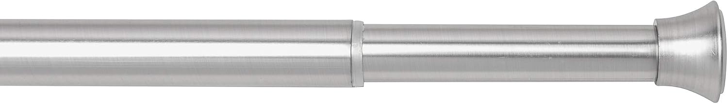 Window Treatment Hardware - Umbra 244923-410-REM Chroma Tension Rod – Adjustable Tension Curtain Rod for Curtains and Sheer Curtains, 36 to 54 Inches, Nickel
