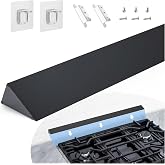 30" Slide-in Range Rear Filler Kit Between Stove and Backsplash, Black | W10113901A, Stove Gap Universal Triangular Filler Strip, Cooktop Trim Kit for Whirlpool &amp; Most Brands, Durable Aluminum