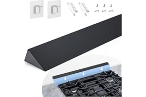 EVEANRO 30" Slide-in Range Rear Filler Kit W10113901A, Stove Gap Universal Triangular Filler Strip, Cooktop Trim Kit Between Stove and Backsplash for Whirlpool & Most Brand, Durable Aluminum, Black