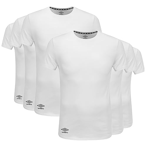 Umbro 6-Pack Men's Essential Crew Neck Undershirts – Breathable