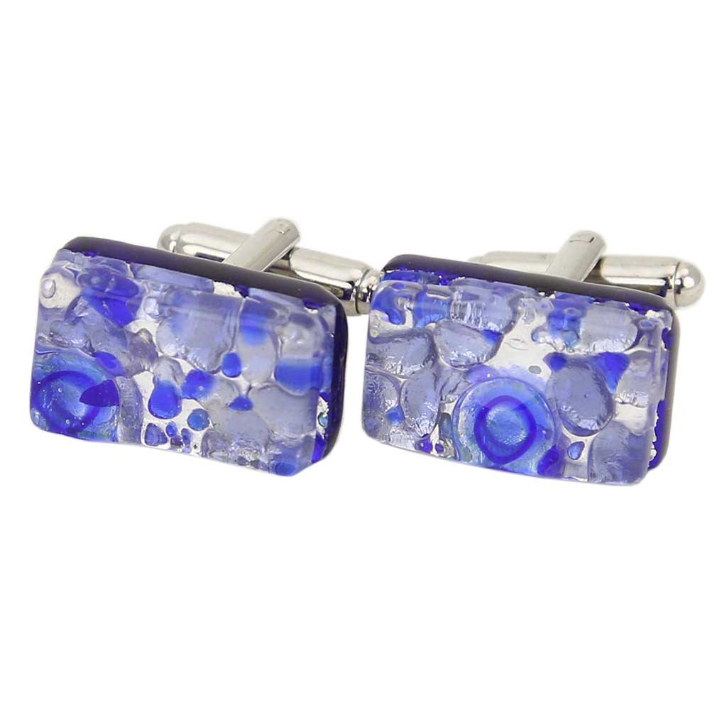 Glass Of Venice Murano Glass Venetian Classic Rectangular Cufflinks - Periwinkle