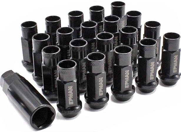 Amazon ホイールナット クロモリ 貫通 スチールナット 個 ブラック P1 5 17hex 48mm ロング ラグナット ソケット付属 Jdm Usdm シビック アルファード Cx 5 デミオ アクセラ アテンザ パジェロ ランエボ ナット 車 バイク