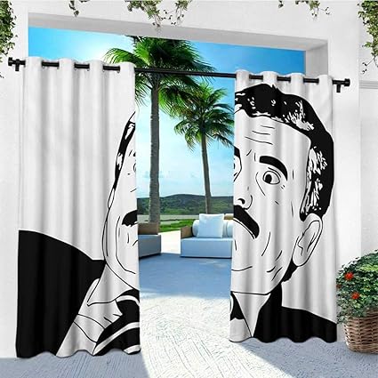 Amazon Com Leinuoyi Humor Outdoor Curtain Extra Wide Reaction