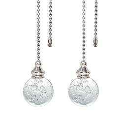 2pcs Clear Crystal Ceiling Fan Pull Chain Crystal