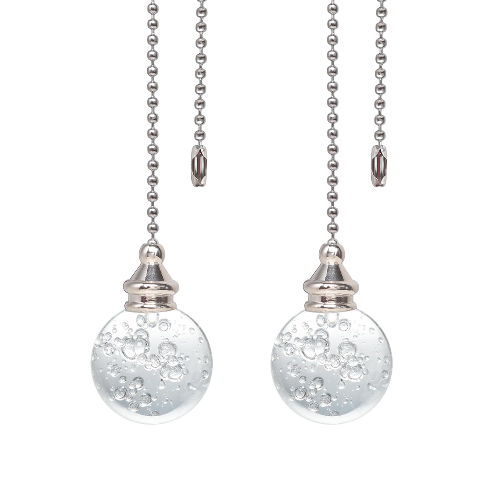 2pcs Clear Crystal Ceiling Fan Pull Chain Crystal